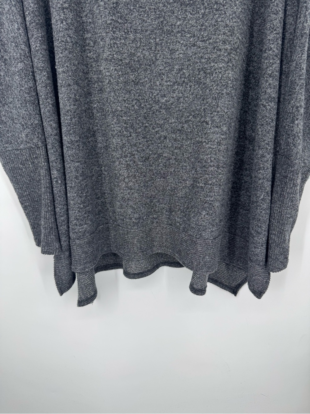 Zenana Charcoal Cowl Neck Poncho Sweater Cozy Boho Lagenlook Oversized Size XL - Picture 4 of 9